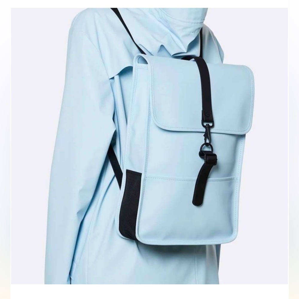 NWT Set Sky Blue Rains Backpack and Rain Jacket